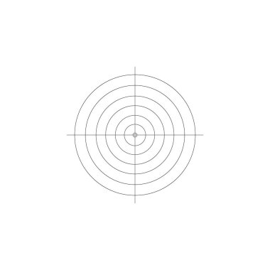 Atış Hedefi Simgesi Beyaz Arkaplanda izole edildi. Vektör illüstrasyonu.