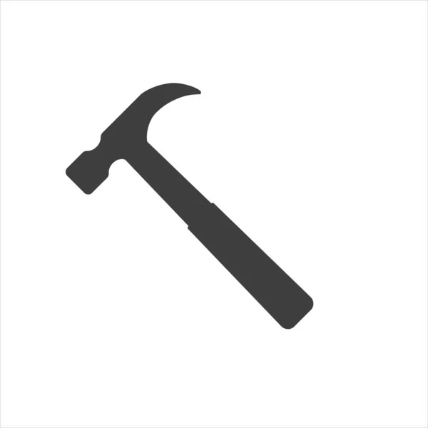 Hammer Symbol Ein Einzelnes Flaches Symbol Isoliert Auf Weißem Hintergrund — Stockvektor