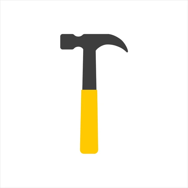 Hammer Icon Single Flat Icon Isolated White Background Vector Illustration — Stock Vector