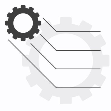 Metin için yeri olan ayar simgesi. vektör illüstrasyonu