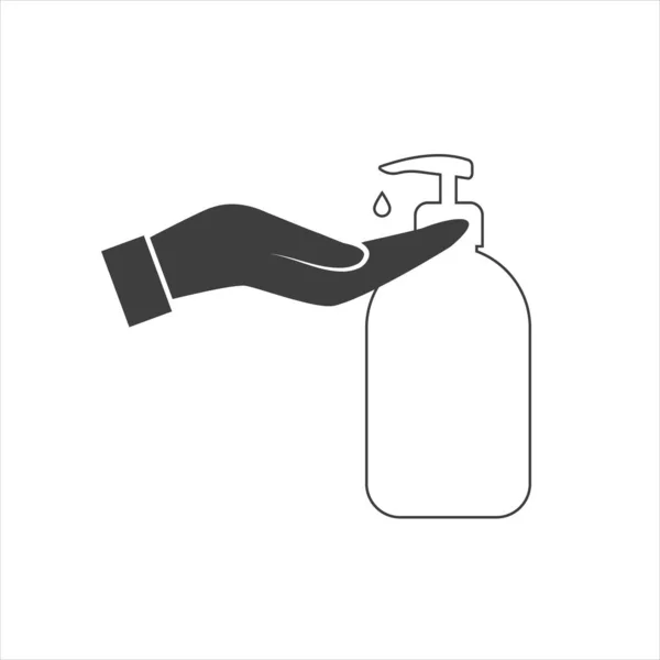 Gel Lavage Des Mains Icône Sur Fond Blanc Signe Symbole — Image vectorielle