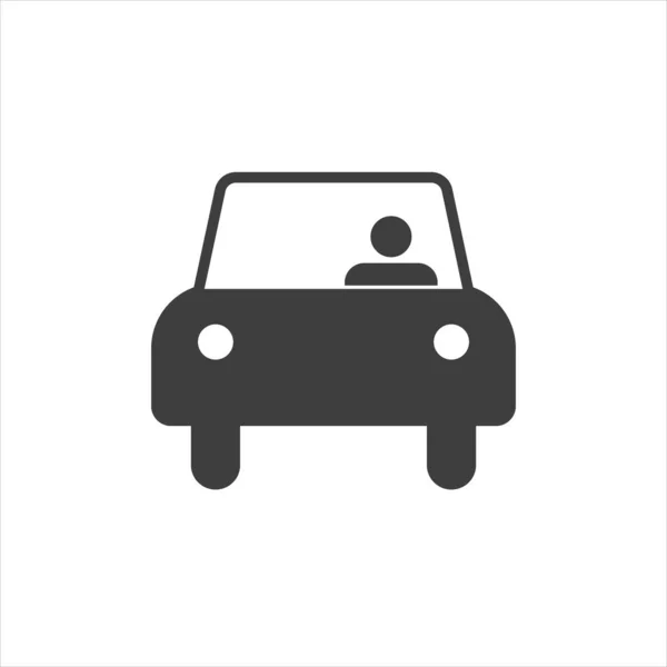 Mobil Icon Car Ikon Vektor Pada Latar Belakang Abu Abu - Stok Vektor