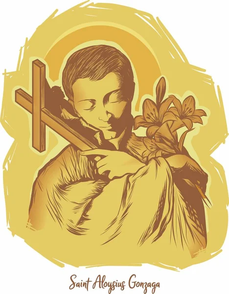 Heilige Aloysius Gonzaga Beschermheer Van Jeugd — Stockvector