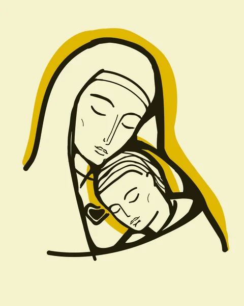 Szűz Mária Isten Anyja — Stock Vector