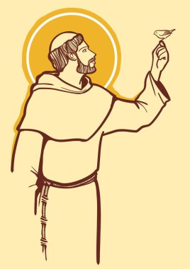 Saint Francis of Assisi and the nature clipart