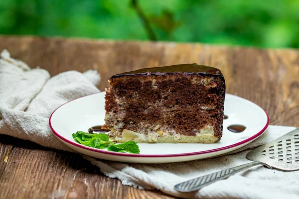 Gräddfil Chokladtårta — Stockfoto