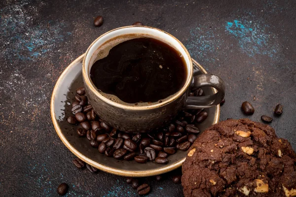 Copo Café Biscoitos Chocolate — Fotografia de Stock