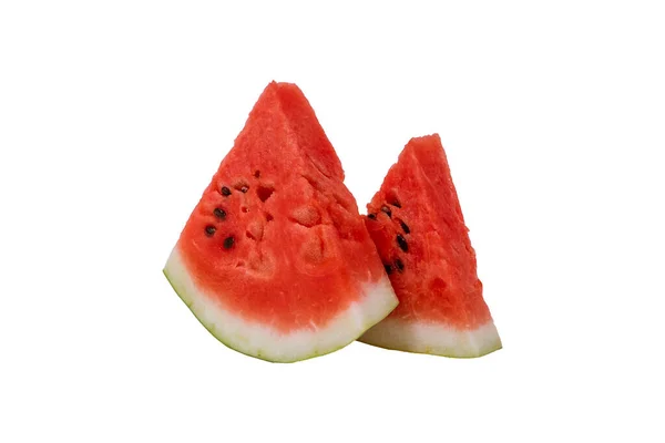 Pieces Watermelon White Isolated — Stock Photo, Image