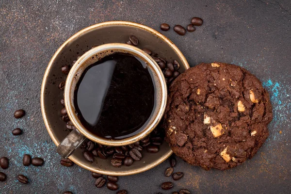 Copa Galletas Fritas Café Chocolate — Foto de Stock