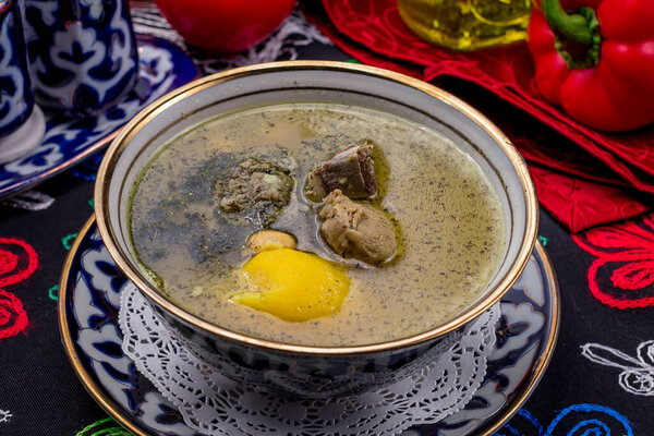 Closeup Kufta bozbash soup