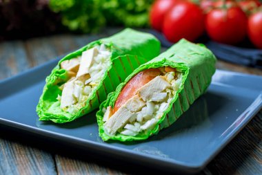 Soya etli vejetaryen dürümü.