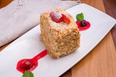 Napolyon tatlısına yakın çekim