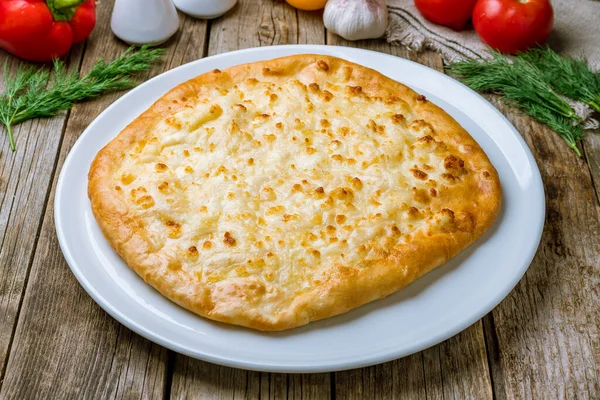 Khachapuri Sajttal Közelkép — Stock Fotó