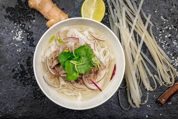 Çorba Pho Yakın Plan Görünümü — Stok fotoğraf