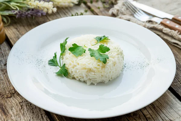 Arroz Hervido Tazón — Foto de Stock