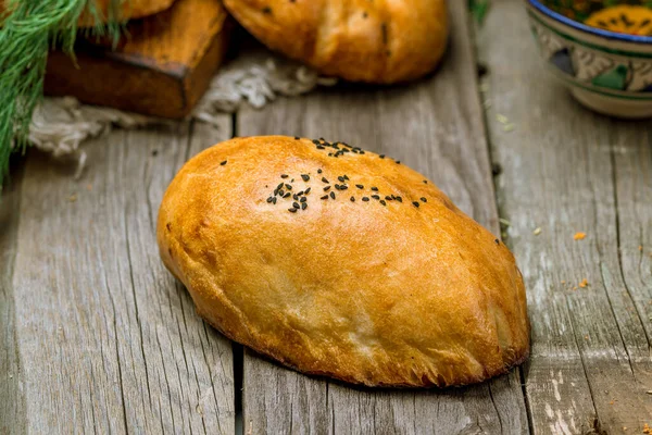 Uzbecka Żywność Narodowa Samsa — Zdjęcie stockowe