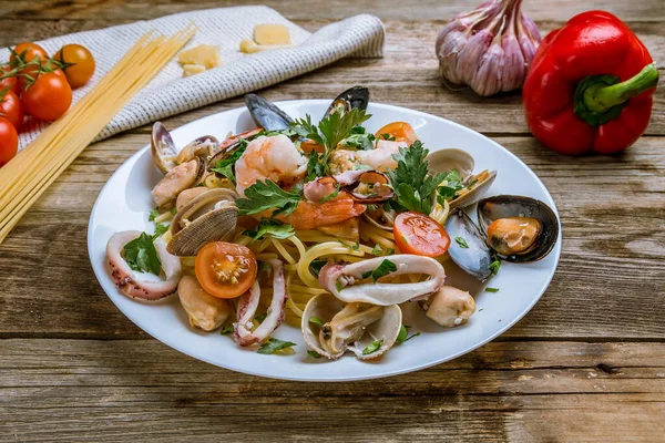 Pasta Seafood Close View — Stock Photo, Image