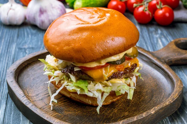 Hamburguesa Con Vista Carne — Foto de Stock