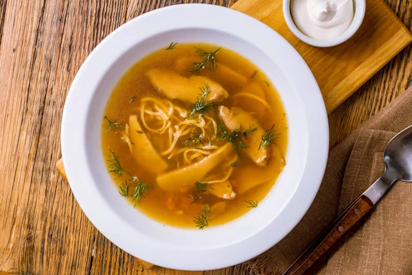 Porcini mushrooms soup close-up view — Stock Image Porcini Mushrooms Soup Close View Royalty Free Stock Images