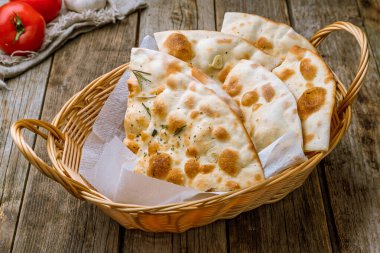 Biberiye yakın görüntülü Focaccia