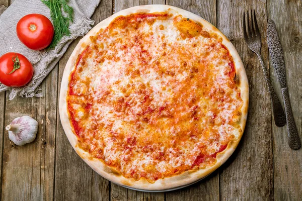 Pizza Margherita Vista Vicino — Foto Stock