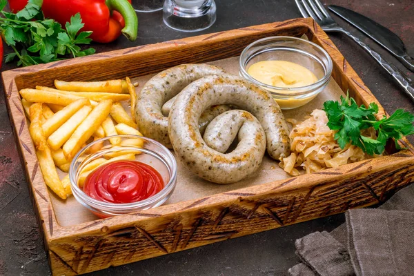 Fried Munich White Sausages — Stock Photo, Image