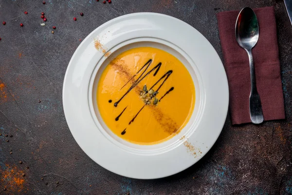 Creme Sopa Abóbora — Fotografia de Stock