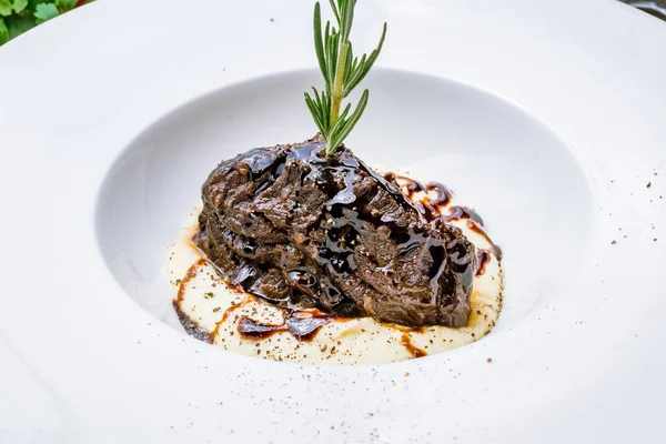 Beef Cheeks Mashed Potatoes — Stock Photo, Image