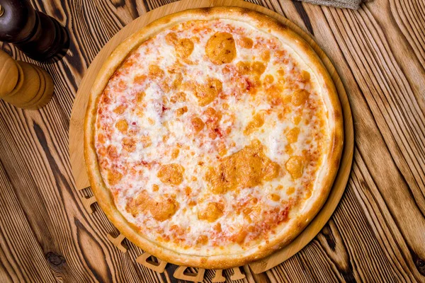 Pizza Italienne Margherita Vue Rapprochée — Photo