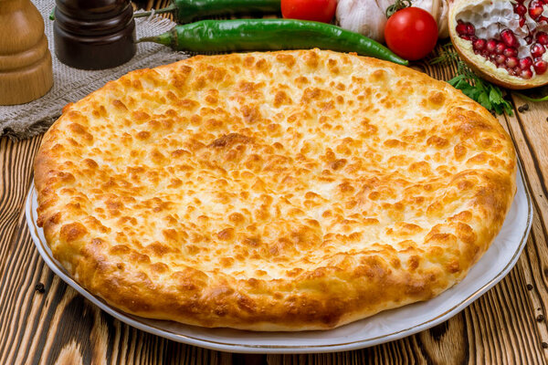 khachapuri with cheese close-up view