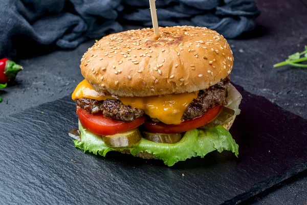 Hamburguesa Con Vista Carne — Foto de Stock