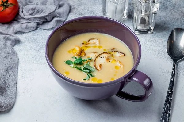 Cream Porcini Mushroom Soup — Stock Photo, Image