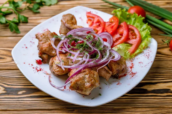 Kebab Van Varkensvlees Close Zicht — Stockfoto