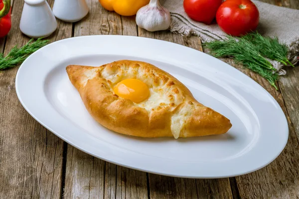 Ajara Khachapuri Georgische Keuken — Stockfoto