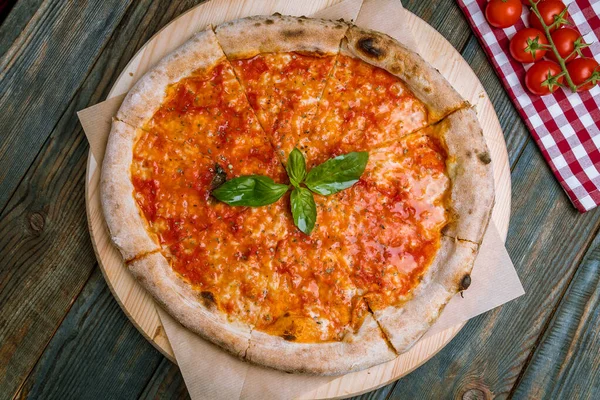 Pizza Margherita Vista Vicino — Foto Stock