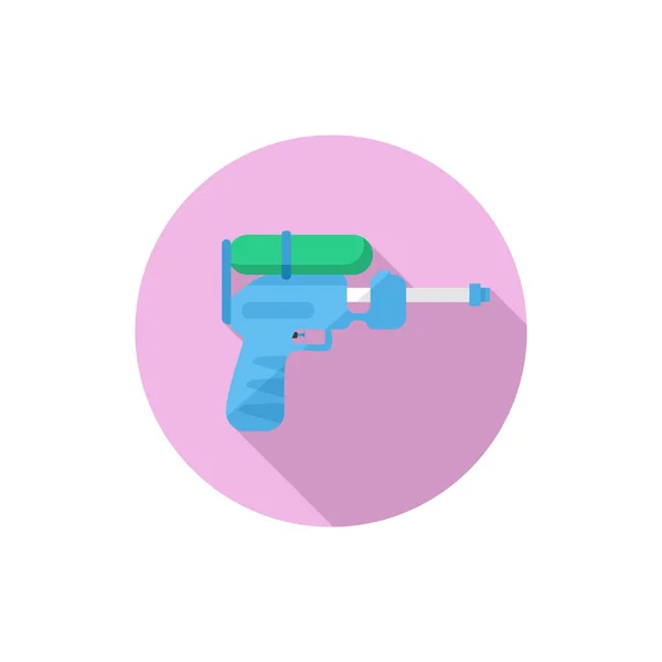 Pistola de água design plano fundo rosa — Vetor de Stock