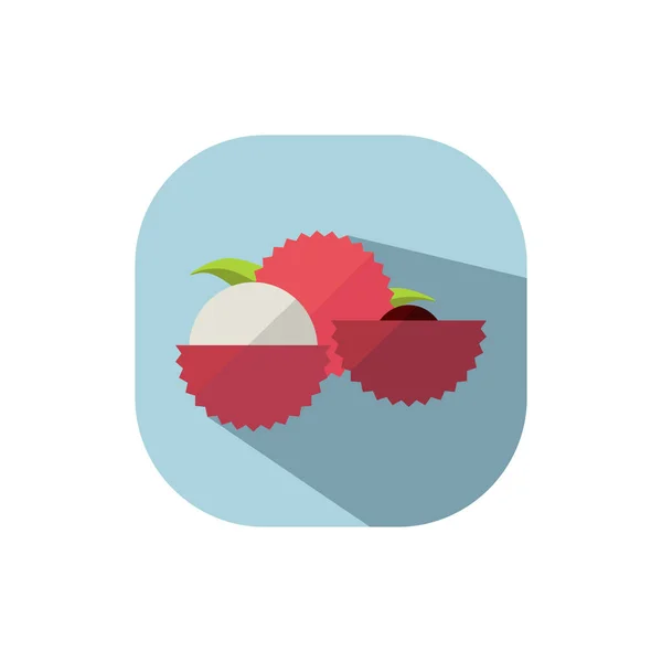 Diseño plano lychee — Vector de stock