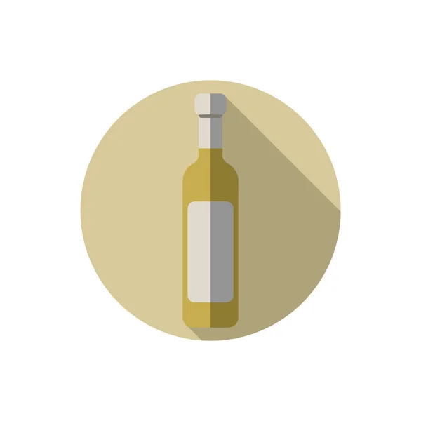Flad design flaske hvidvin – Stock-vektor