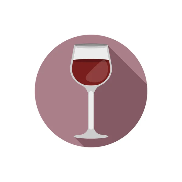 Verre plat de vigne rouge — Image vectorielle