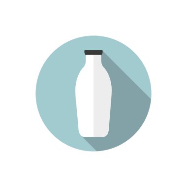 Düz dizayn. Cam şişede süt.