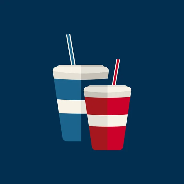 Poster plat pour boisson rouge et bleue — Image vectorielle