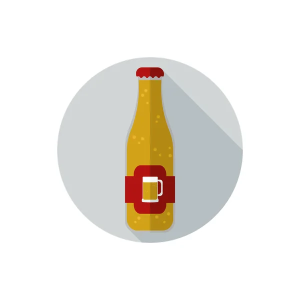 Bouteille de bière vecteur plat design — Image vectorielle