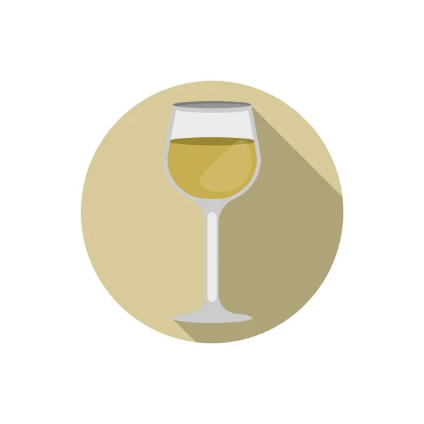 Verre plat de vigne blanche — Image vectorielle