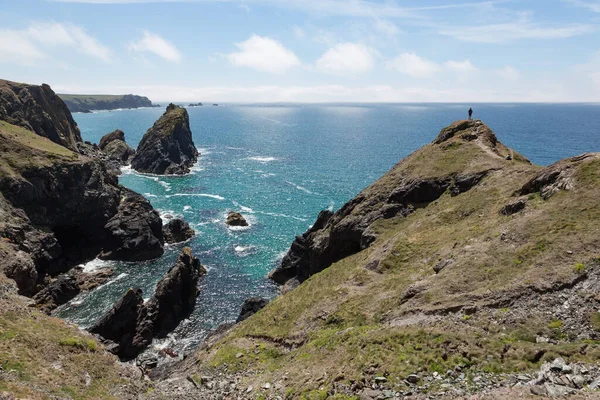 İngiltere 'nin Cornwall Kertenkele yarımadasındaki resimli Kynance Koyu' nun uçurum üstü görüntüsü