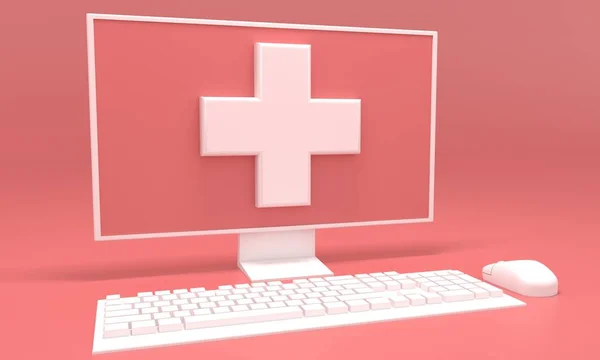 Medical advice online. 3d rendering