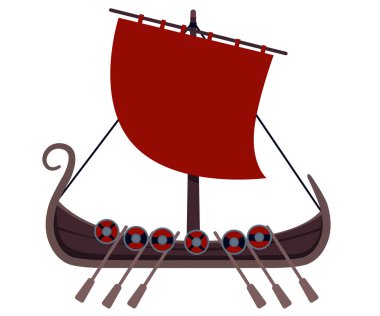Viking gemisi beyaz bir arka plan üzerinde