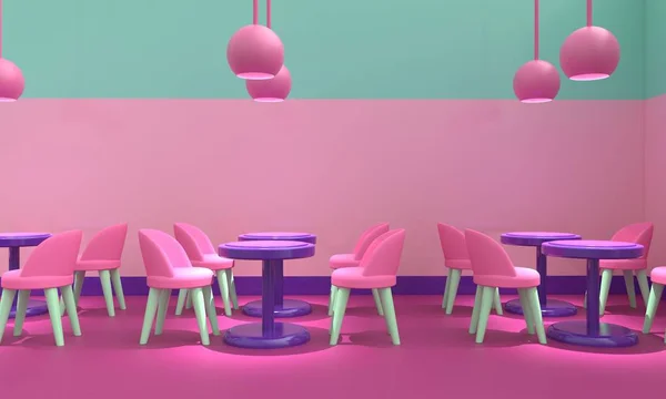 Wnętrze Cafe. renderowania 3D — Zdjęcie stockowe