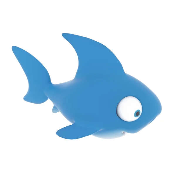Акула ізольована на білому тлі. 3D візуалізація — стокове фото