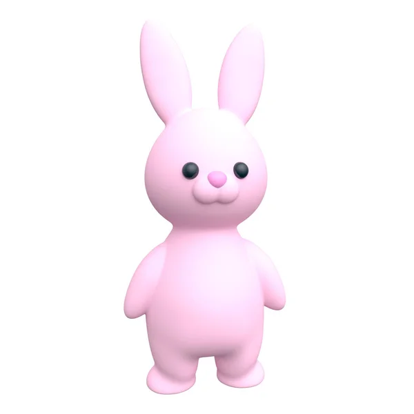 Pink Bunny. Renderização 3d — Fotografia de Stock