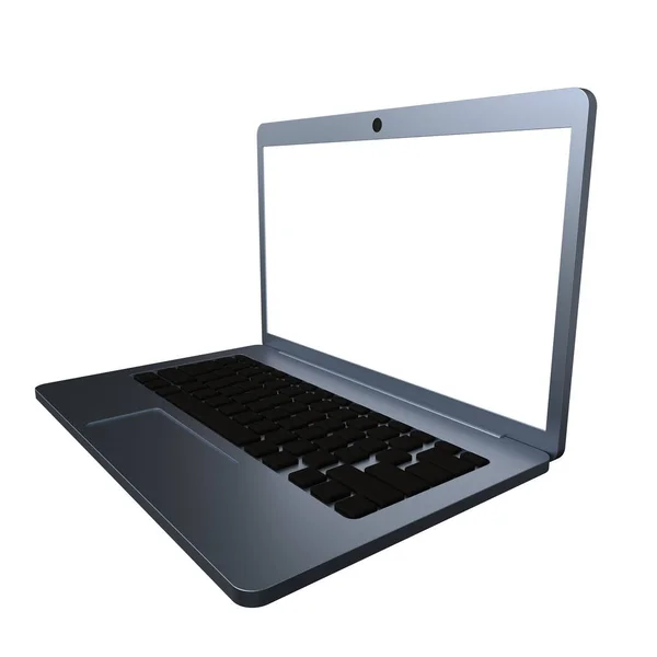 Laptop met een leeg scherm. 3D-rendering — Stockfoto